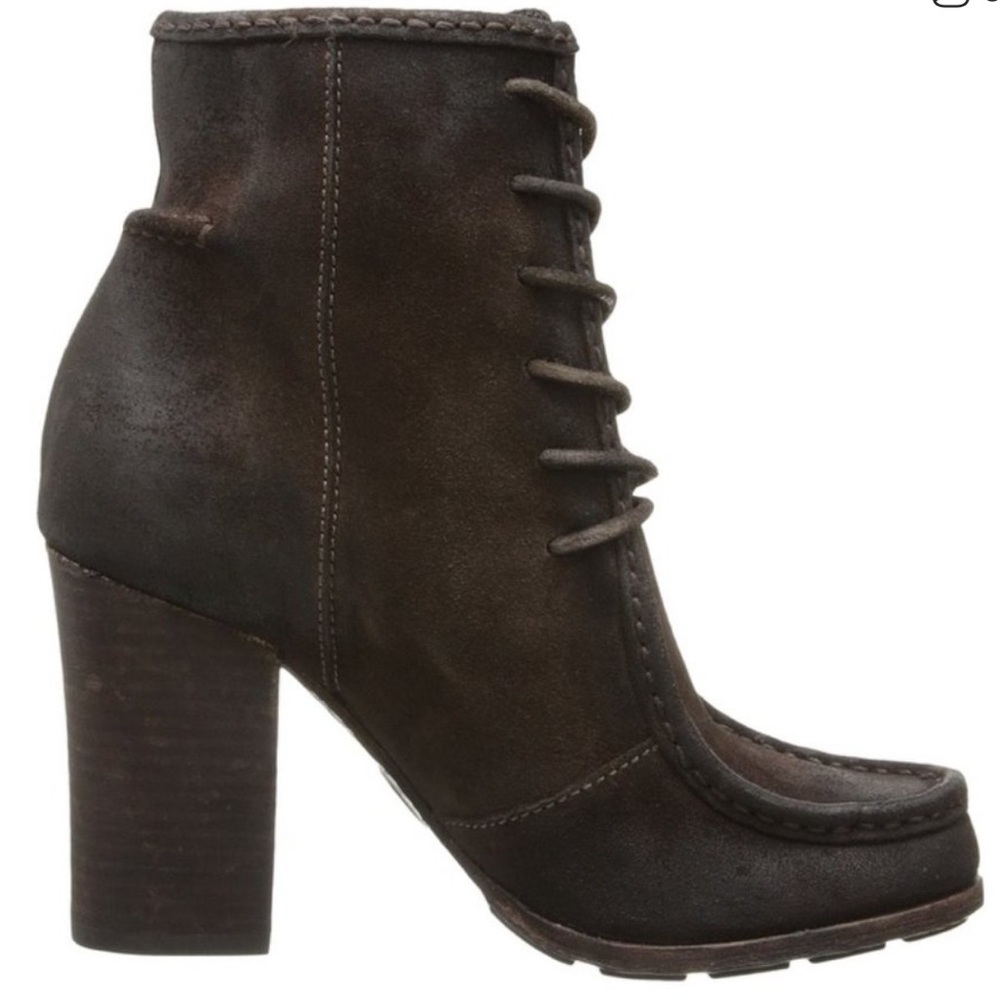 Frye Parker Moc Ankle Charcoal Oiled Suede Boots Booties 8 - Picture 2 of 8